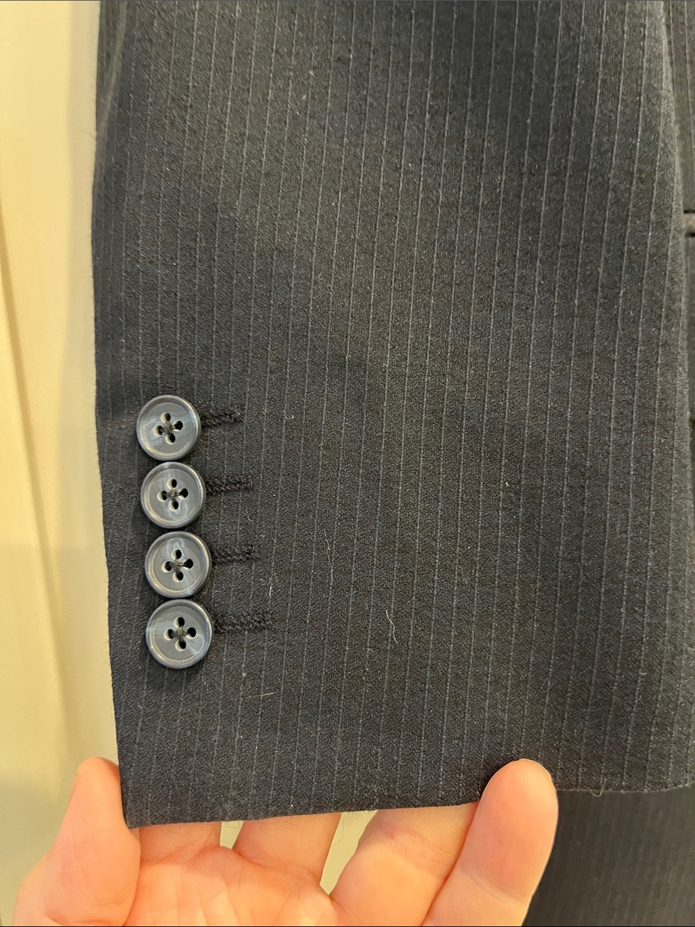 Loro Piana 100% wool fabric Roberto   subtle navy striped 2 button Blazer - Picture 4 of 12